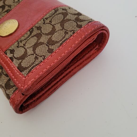 Coach Legacy Wallet Medium Bifold Red Beige Vintage Folding Signature - Picture 13 of 13